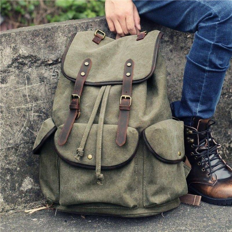 Męski Plecak Płócienny Na Co Dzień Vintage Camping Daypack